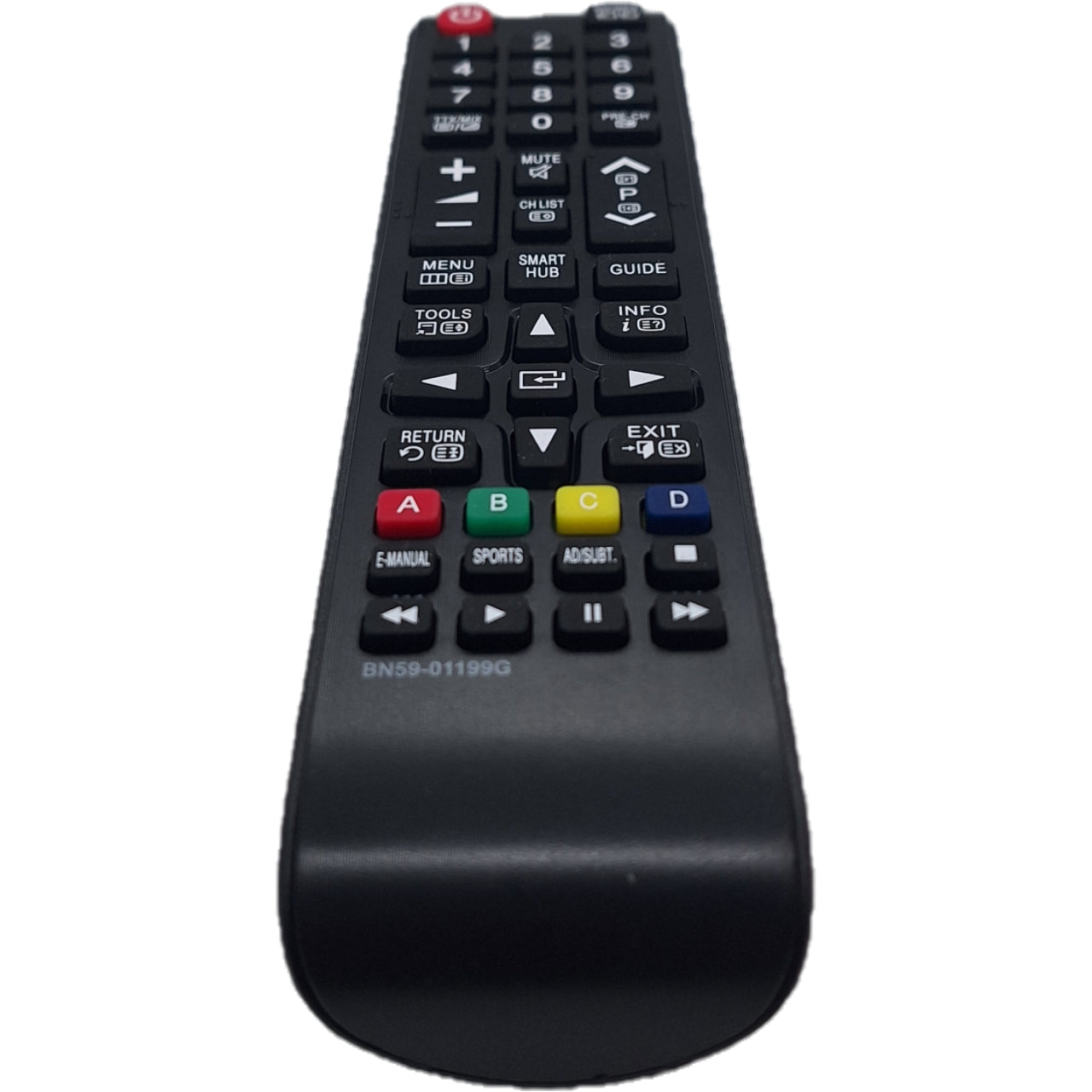 Vista inferior del mando para televisores Samsung modelo BN59-01301A.