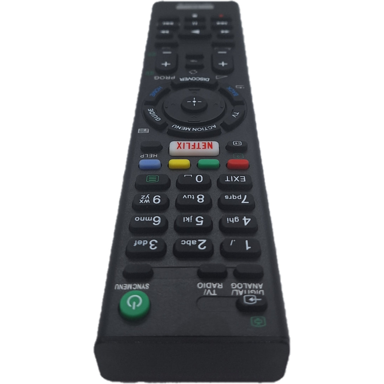 Vista superior de control remoto para Sony modelo RMT-TX200E.