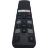 Vista superior del control remoto TCL RC802V JUR6. Su diseño simplificado sin funciones de voz lo hace ideal para un manejo directo y eficaz.