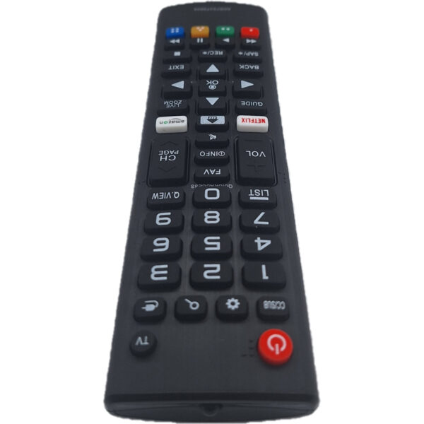 Vista superior del mando LG AKB75375604, compatible con Smart TV, sin necesidad de configuración.