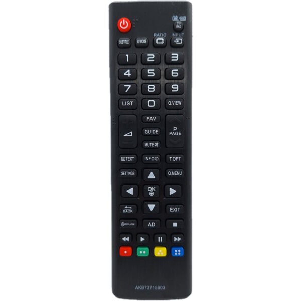 Mando a distancia AKB73715603 frontal compatible con televisores LG Smart TV y No Smart TV