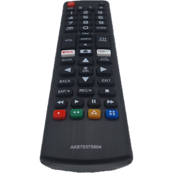 Vista inferior del mando LG AKB75375604, mando nuevo de repuesto para televisores LG.