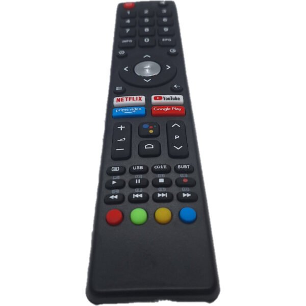 Vista inferior de mando compatible con televisores Chiq Smart TV.